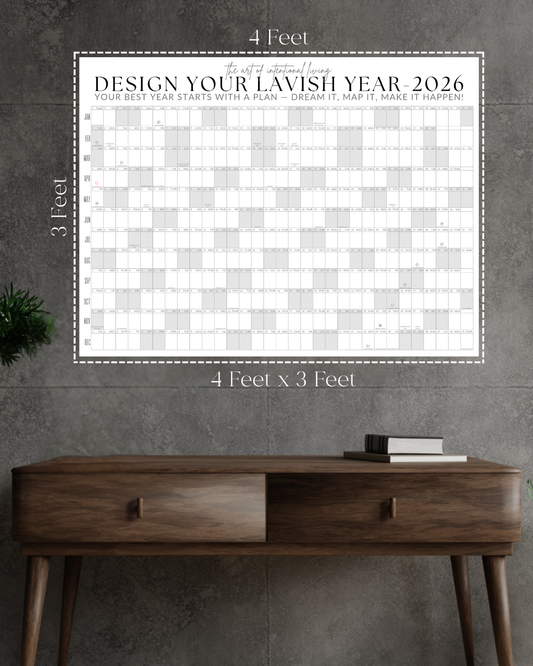 2026 Wall Calendar: Signature Gallery Gray Edition (36x48)
