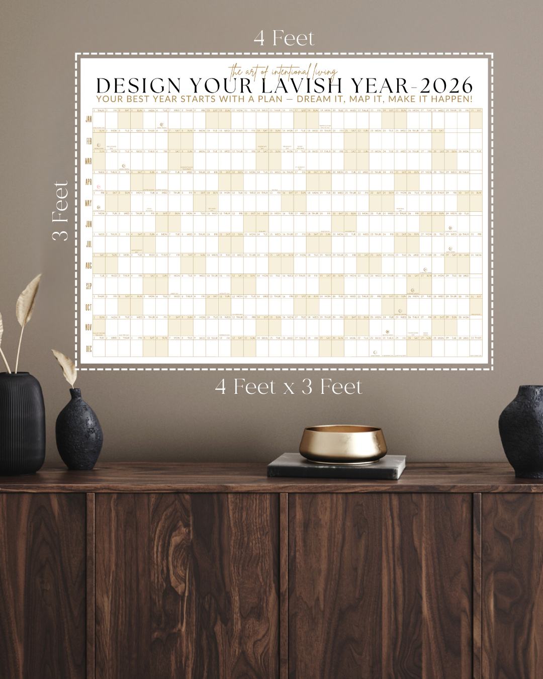2026 Wall Calendar: Signature Sandstone Edition (36x48)