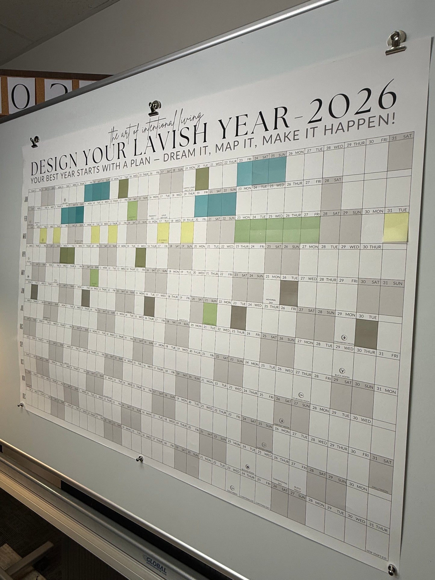 2026 Wall Calendar: Signature Gallery Gray Edition (36x48)